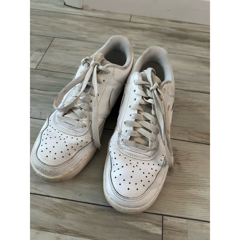 Nike Sneakers Women's 8 Triple White Court Vision Low Leather Casual Sporty